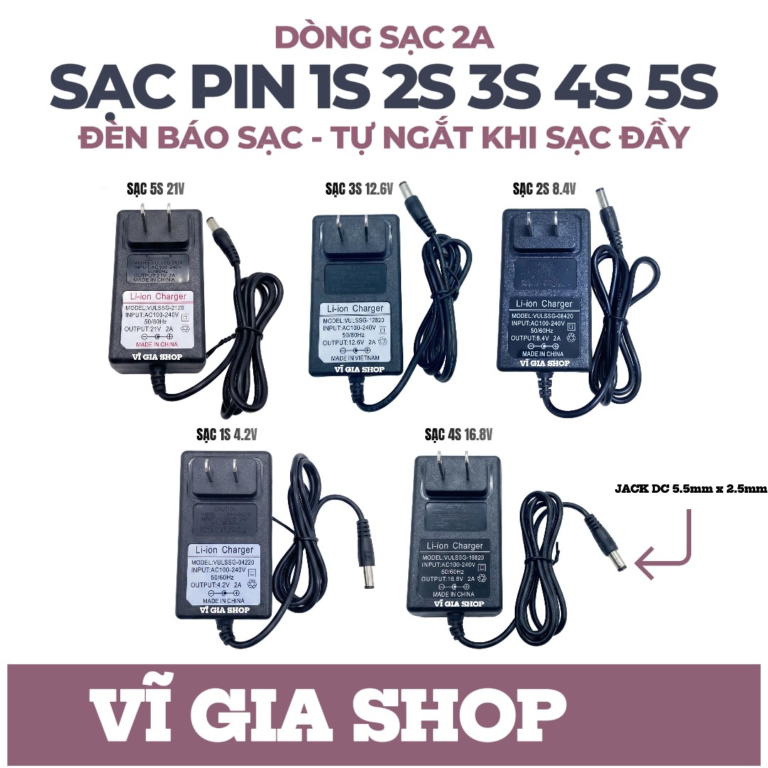 Cách Chọn Sạc Pin Li-ion Từ 1S Đến 5S Chuẩn Điện Áp Không Lo Mua Nhầm - Vĩ Gia Shop