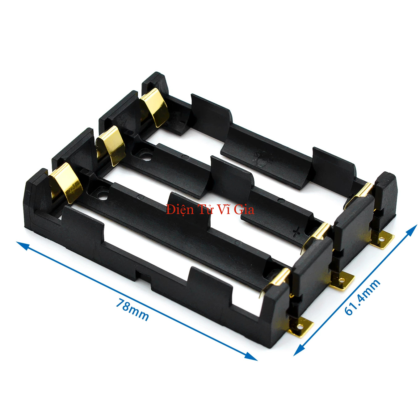 Đế Khay Pin 18650 Chân Đồng Hàn Dán Bề Mặt SMD SMT Loại 1 Cell / 2 Cell / 3 Cell / 4 Cell Nhựa ABS Cao Cấp - Vĩ Gia Shop