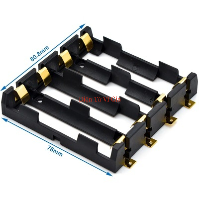Đế Khay Pin 18650 Chân Đồng Hàn Dán Bề Mặt SMD SMT Loại 1 Cell / 2 Cell / 3 Cell / 4 Cell Nhựa ABS Cao Cấp - Vĩ Gia Shop