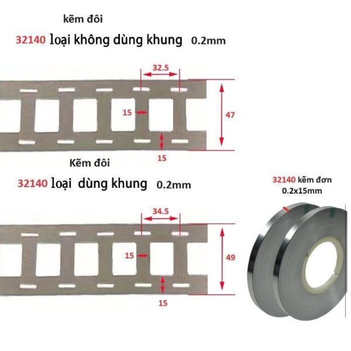 500g Kẽm Hàn Cell Pin 32140 33140 32700 Dày 0.2mm | Vĩ Gia Shop