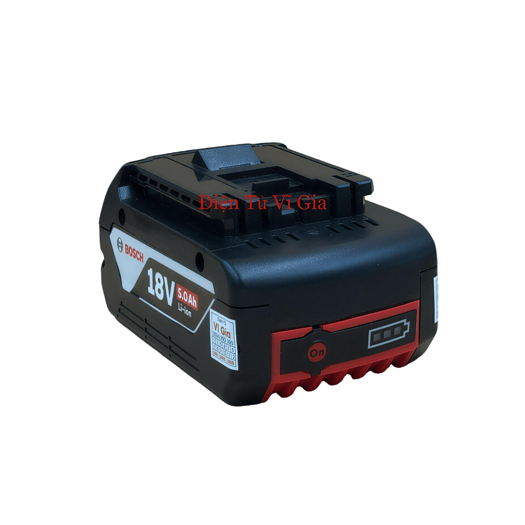 Pin Đóng Bosch 18V Dung Lượng Cao Nhận Sạc Zin - Khối Pin Máy Khoan Bosch 21V Dòng Xả Cao 50A Có Led Báo Pin 4 Mức