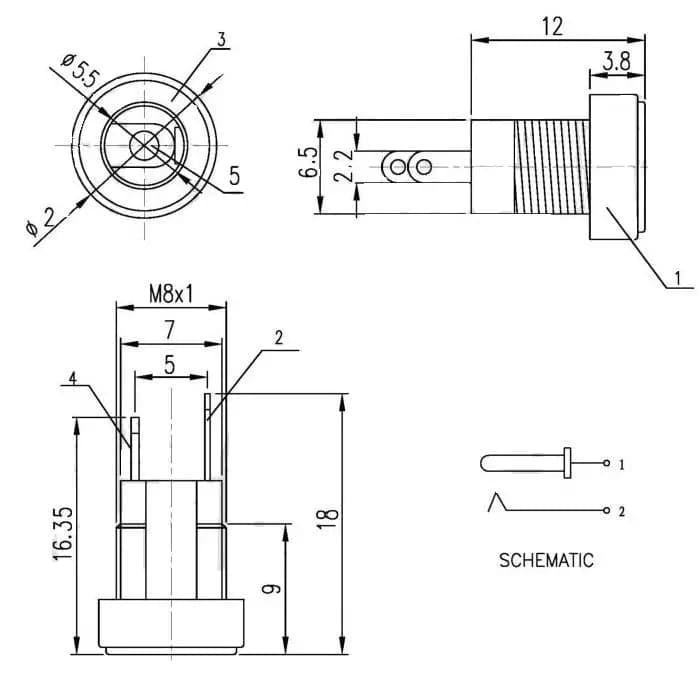 Jack Cái DC-022B Chuẩn 5.5mm x 2.1mm Kèm Đai Ốc Cao Cấp - Vĩ Gia Shop