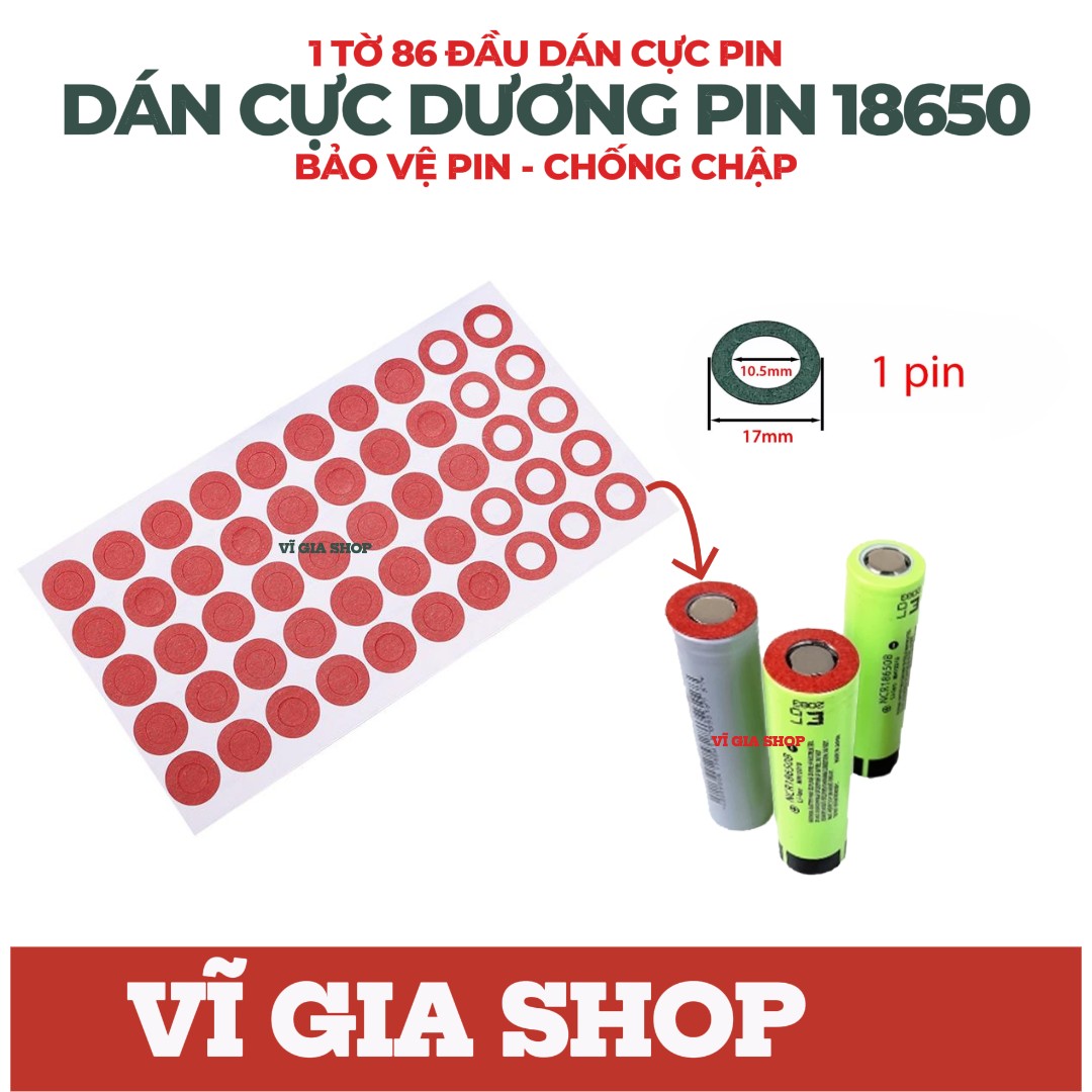 Miếng Dán Cách Điện Cực Dương Pin 18650 Cao Cấp - Vĩ Gia Shop