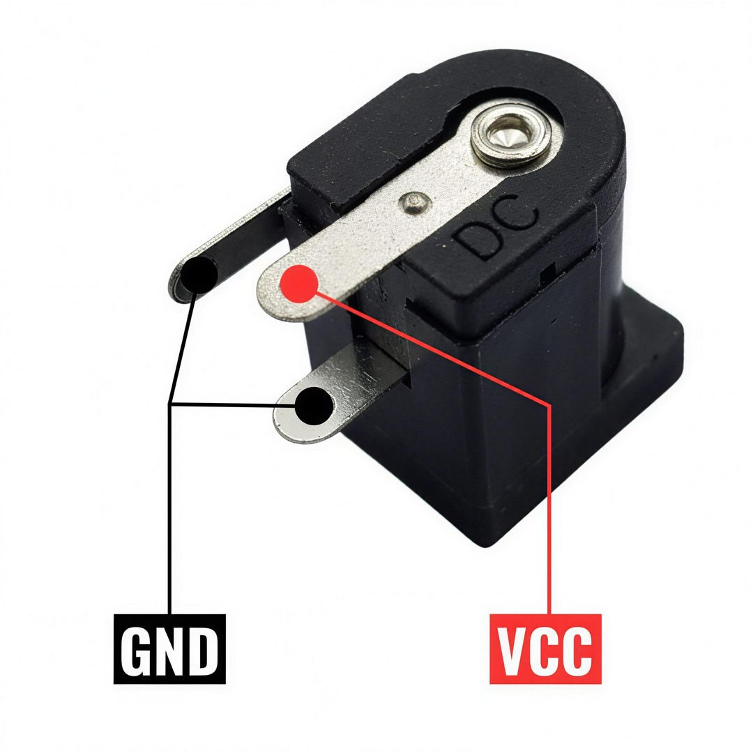 Jack Nguồn DC-005 Kích Thước 5.5mm x 2.1mm Đầu Cái 3 Chân Hàn Mạch - Vĩ Gia Shop