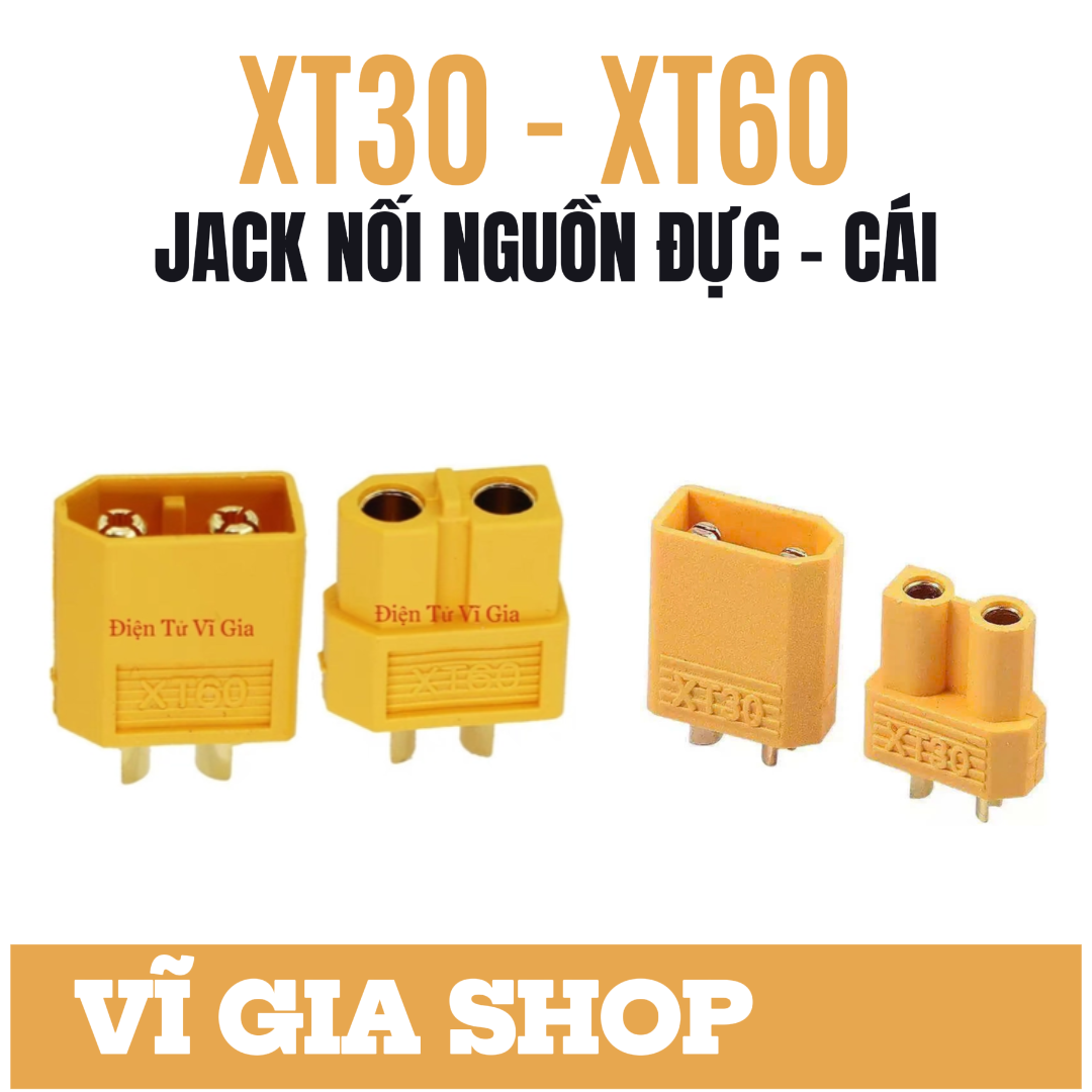 Cặp Jack nối XT30 - XT60 - Lõi đồng mạ vàng - Cặp Đực Cái