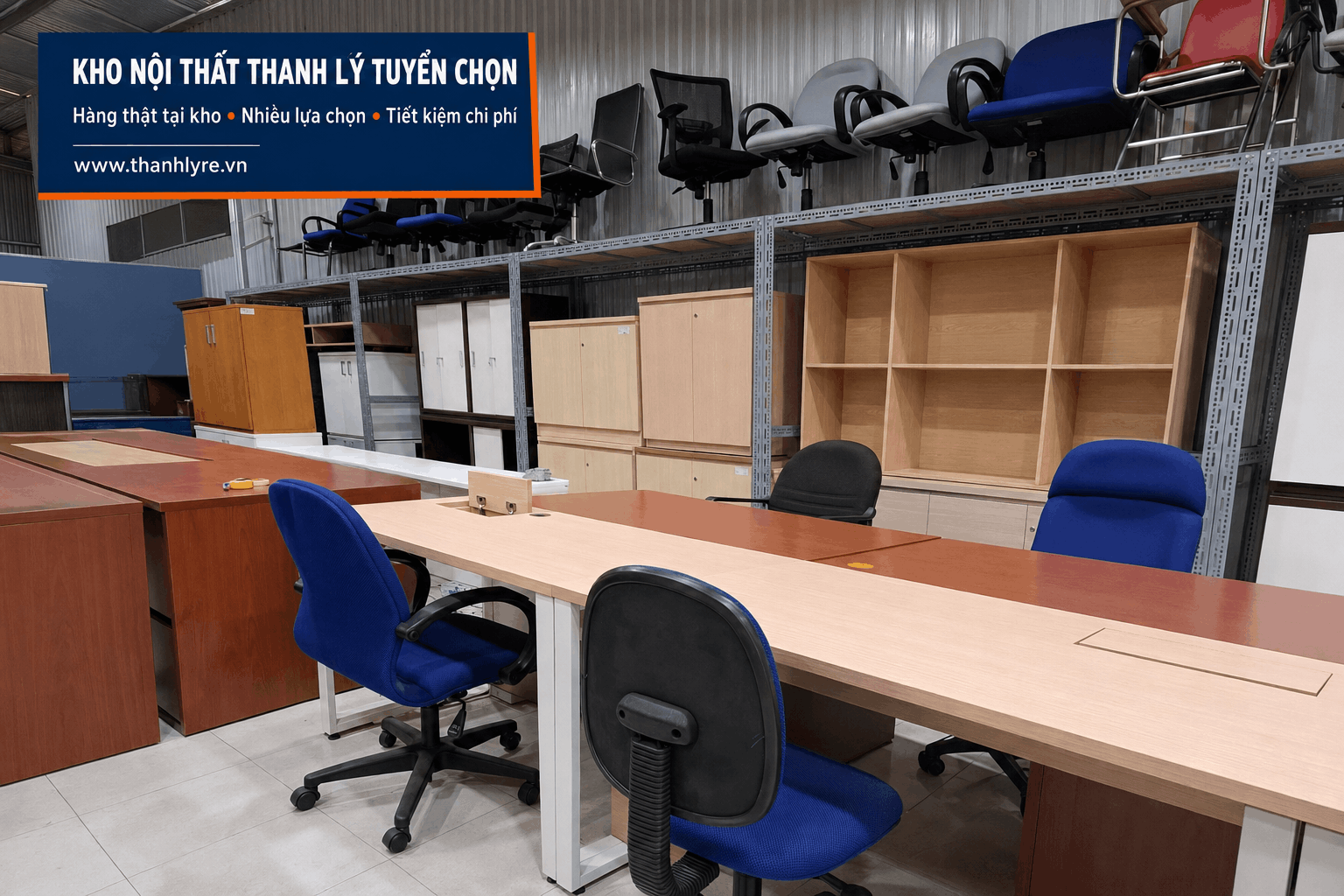 Nội thất văn phòng và gia đình thanh lý thực tế tại kho Thanh Lý Rẻ
