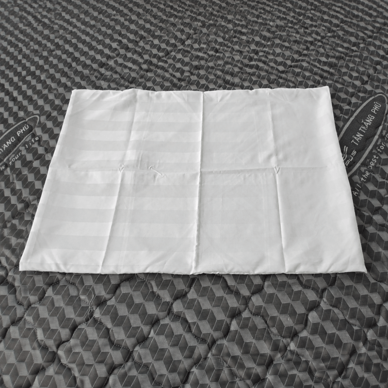 Combo 2 Ruột Gối 50x70cm + 2 Vỏ Gối Trắng Sọc Thanh Lý Tuyển Chọn CBG 108