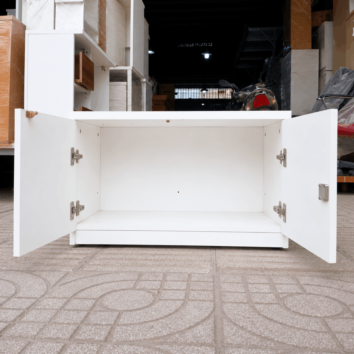 Tủ gỗ màu trắng đa năng 900x400x445mm TU075