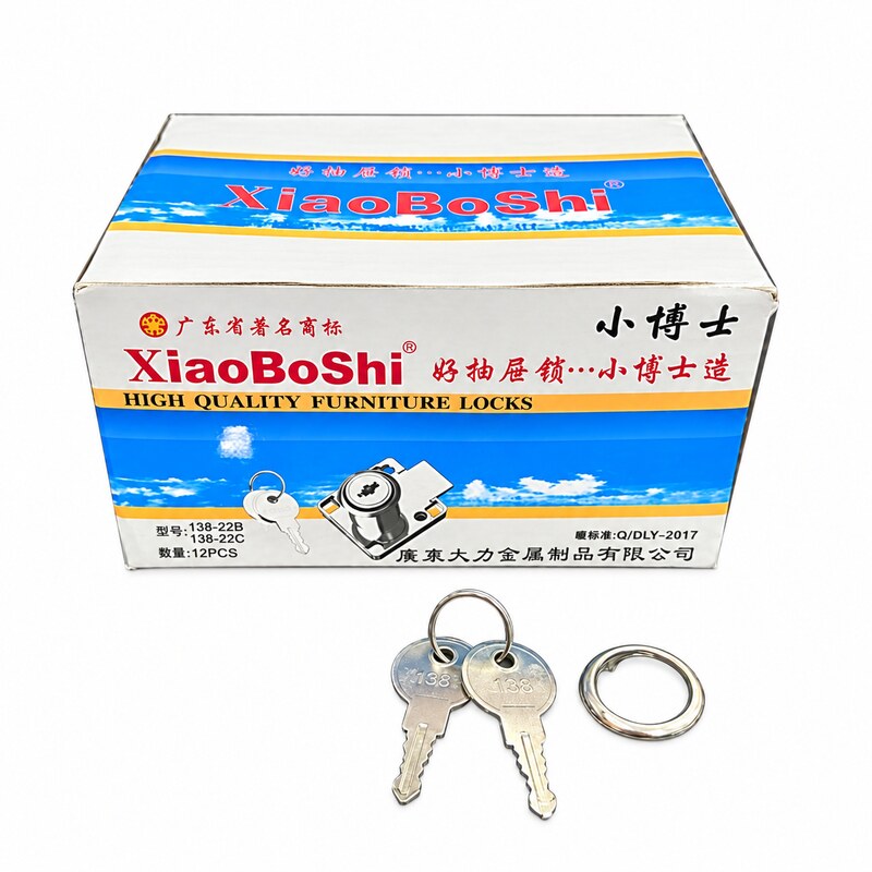 Hộp 12 Ổ Khóa Tủ Mặt Vuông XiaoBoShi Dùng Cho Tủ Gỗ Hộc Bàn COMBO120