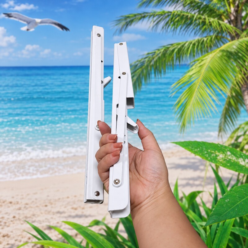 Ke Gập Bàn Gắn Tường Bằng Thép Sơn Trắng Có Lẫy Khóa Cho Bàn Kệ Gấp Gọn KG119