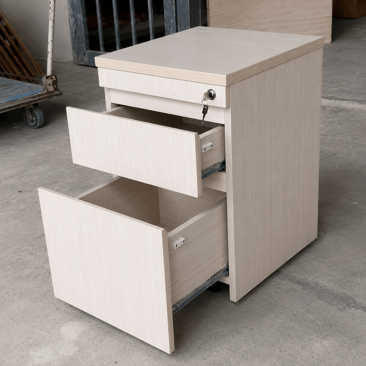 Tủ di động gỗ 2 ngăn kéo 450x412x600mm TU096
