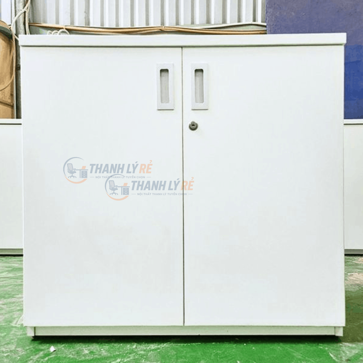 Tủ hồ sơ thấp 2 cánh màu trắng 950x400x850mm TU083
