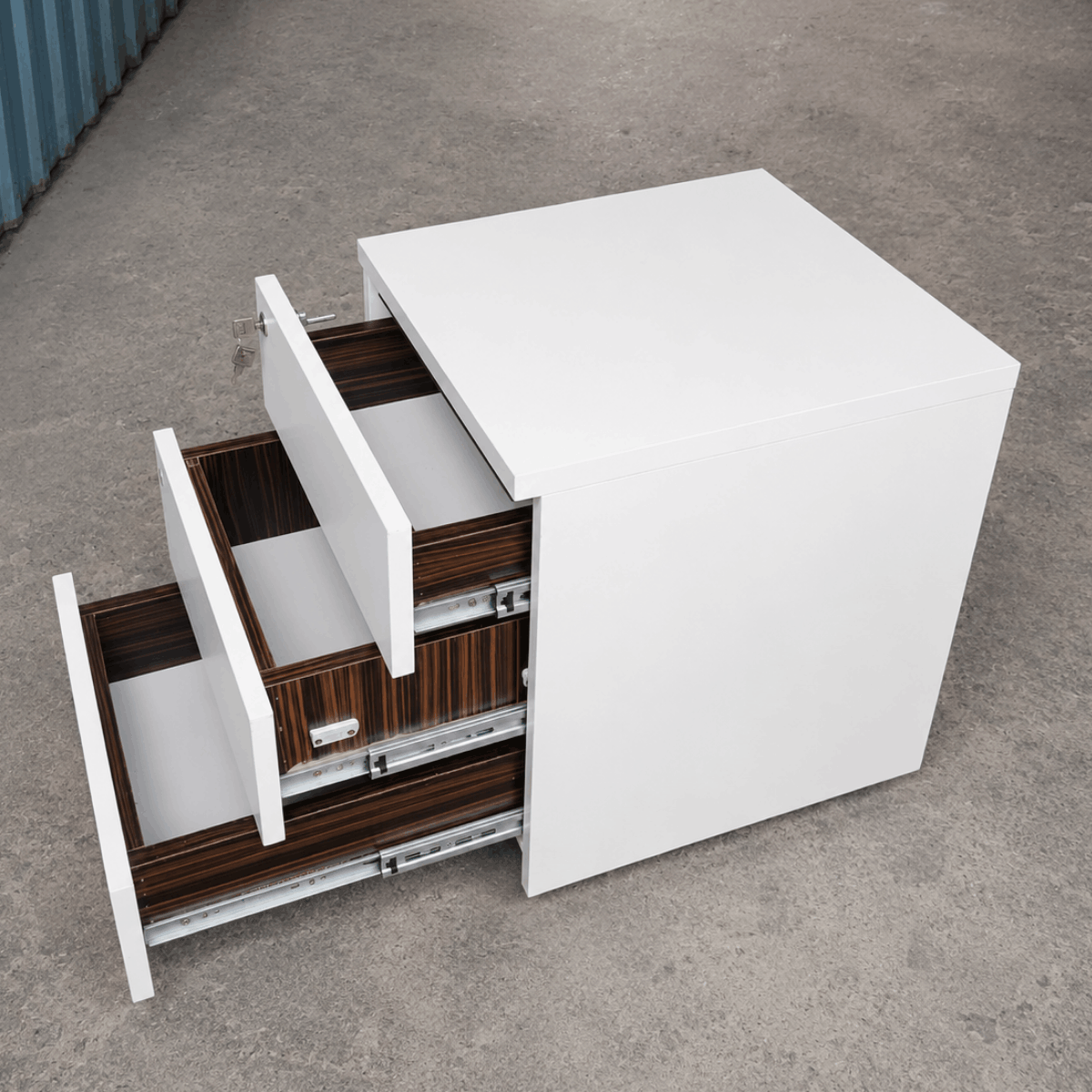 Tủ gỗ 3 ngăn kéo màu trắng 400x450x550mm TU084