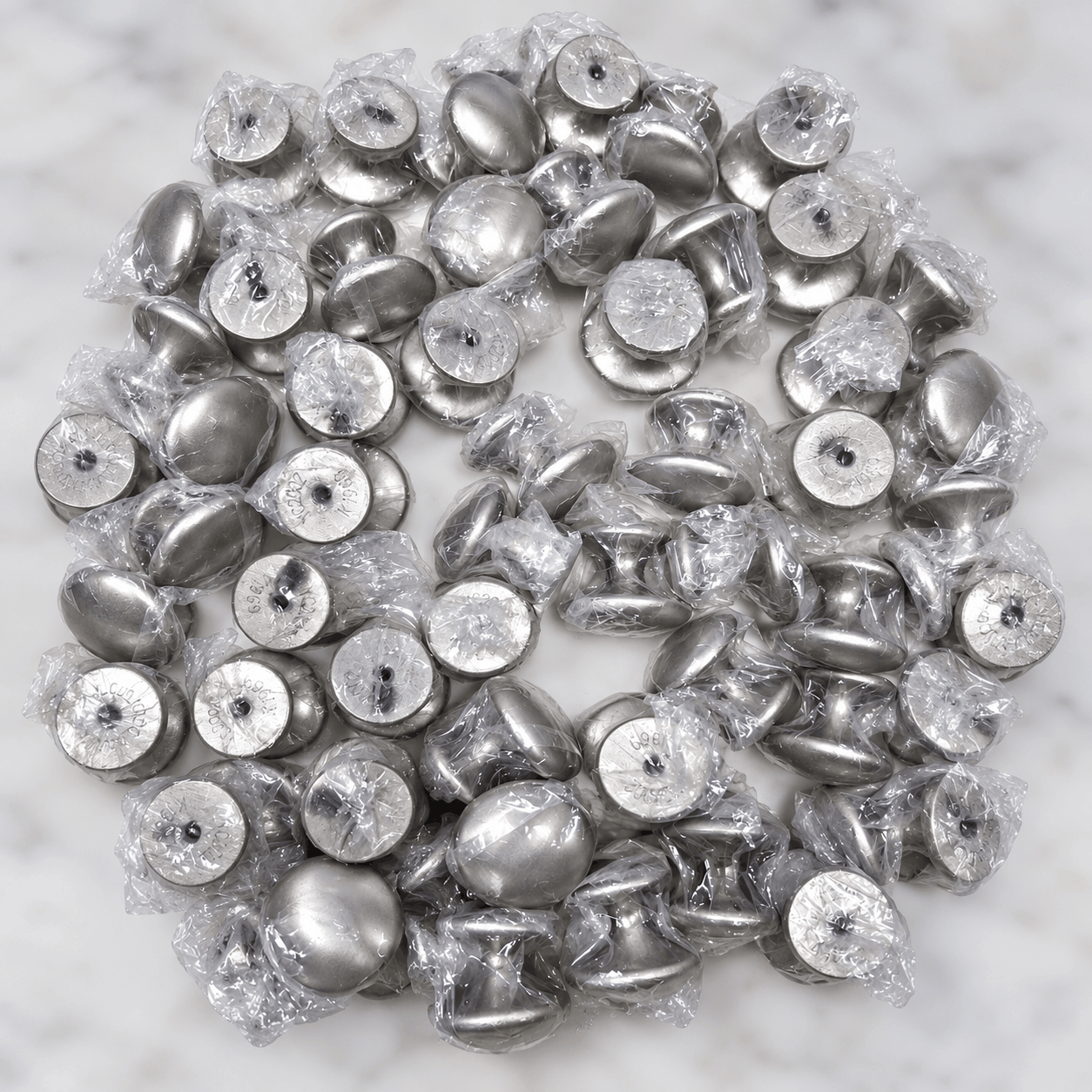 Núm Tay Nắm Tủ Tròn Hợp Kim Inox Mờ Bạc Xước Cho Tủ TN1004