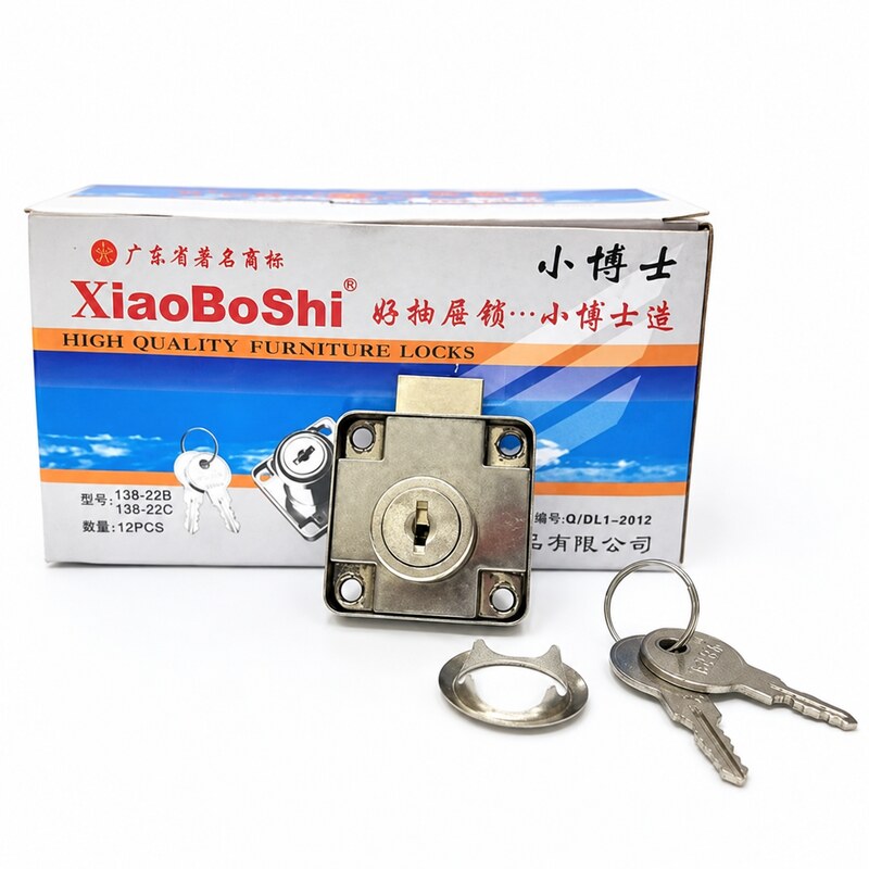 Hộp 12 Ổ Khóa Tủ Mặt Vuông XiaoBoShi Dùng Cho Tủ Gỗ Hộc Bàn COMBO120