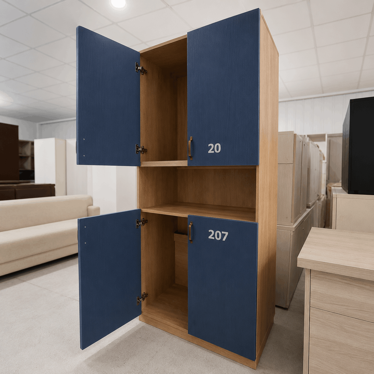 Tủ locker gỗ 4 cánh 850x520x2000mm TU016