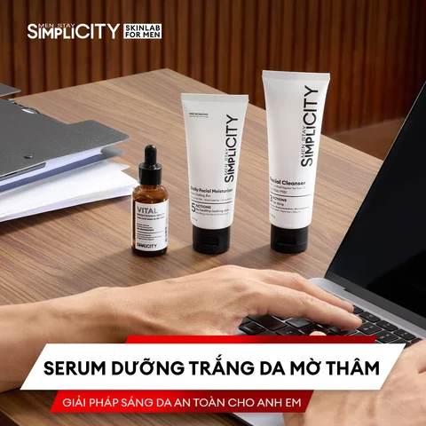 Serum dưỡng trắng da mờ thâm – Giải pháp sáng da an toàn cho anh em