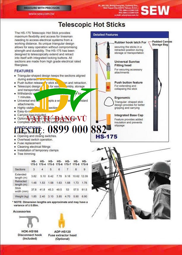 Sào Thao Tác Cách Điện SEW HS-175-6