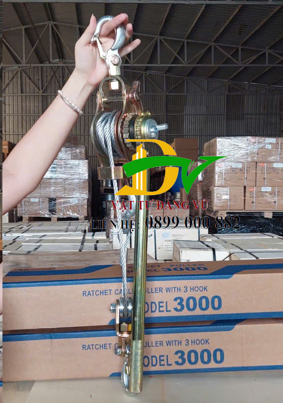 Pa lăng cáp lắc tay 3 tấn