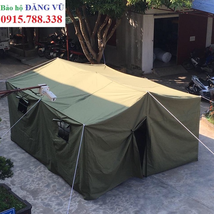Nhà bạt tiểu đội 15m2 màu xanh rêu