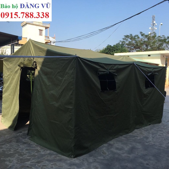 Nhà bạt trung đội 30m2 màu xanh rêu