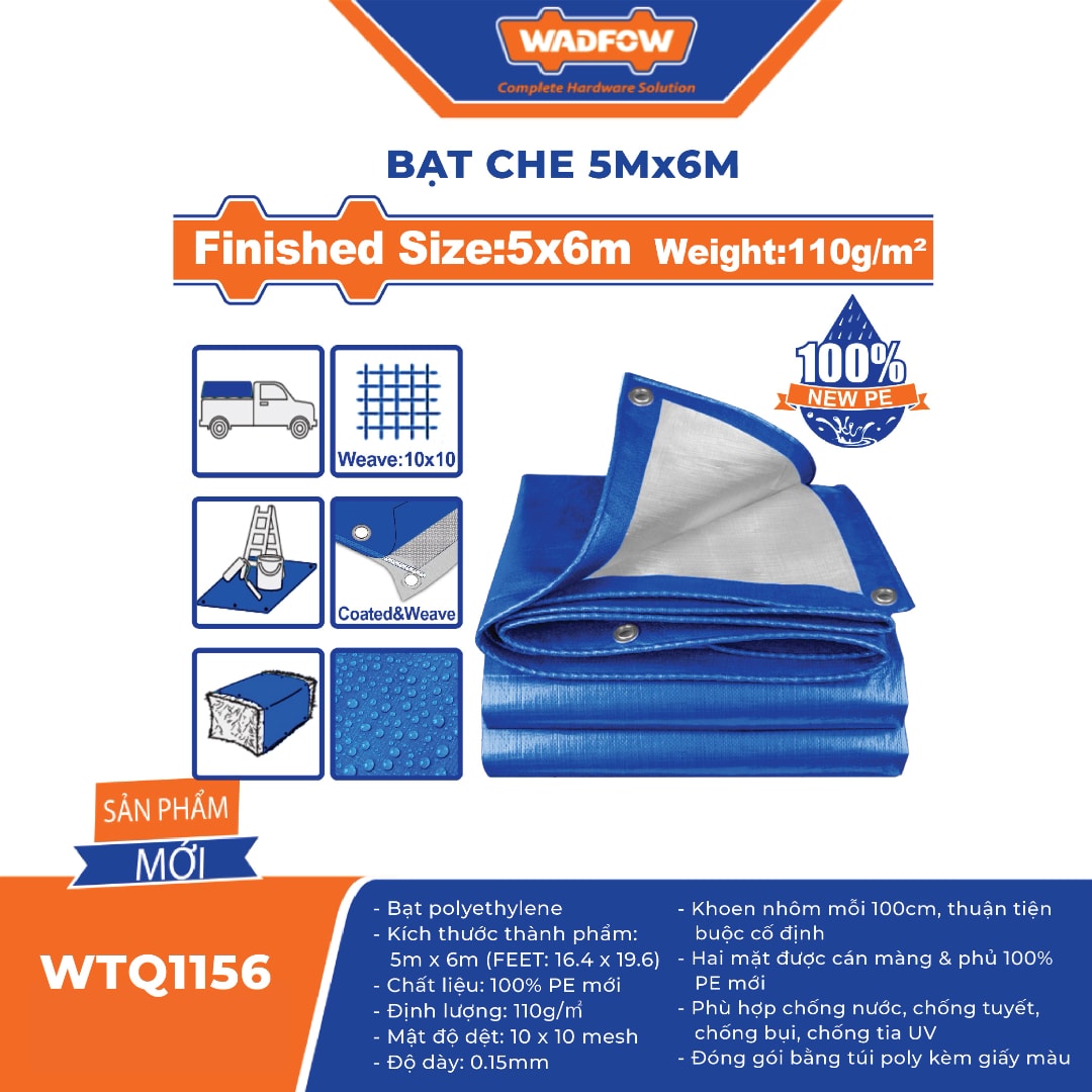 Bạt che 5mx6m-Wadfow-WTQ1156