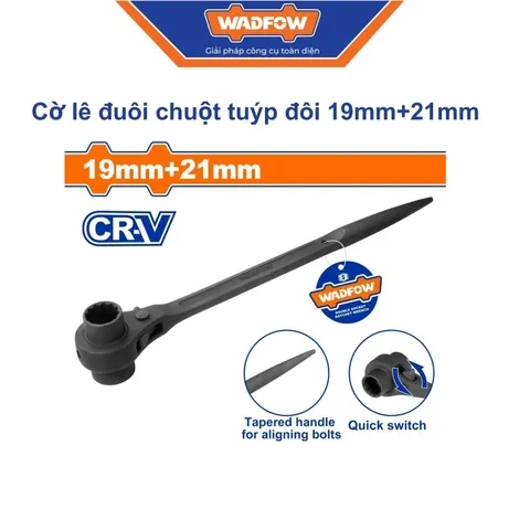 Cờ lê đuôi chuột tuýp đôi 19mm+21mm-Wadfow WSA7103