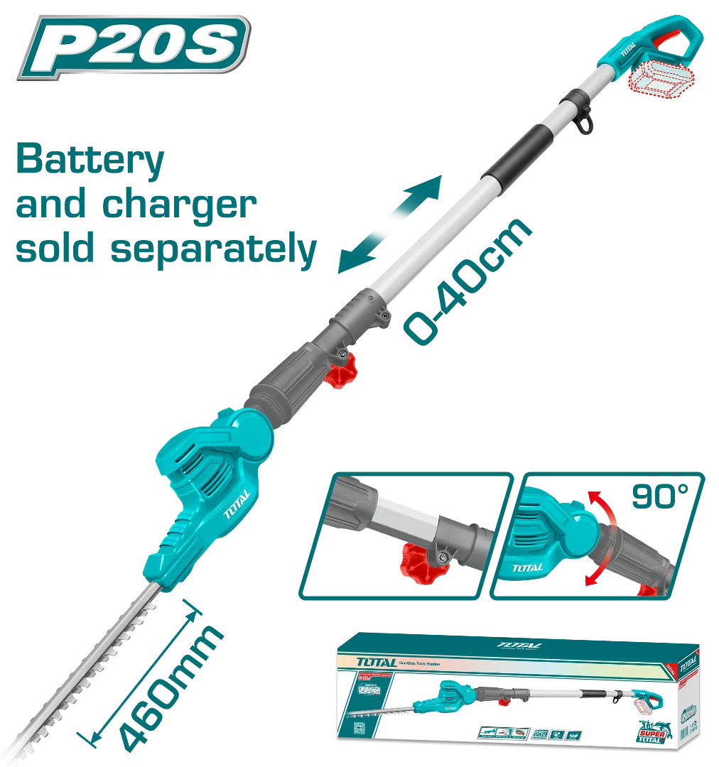Máy cắt hàng rào dùng pin 20V (không kèm pin & sạc)-TOTAL-TPHT201601
