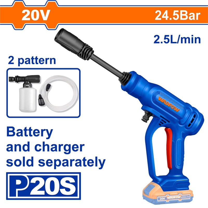 Máy xịt rửa dùng pin 20V (không kèm pin và sạc) Wadfow  WQX0120