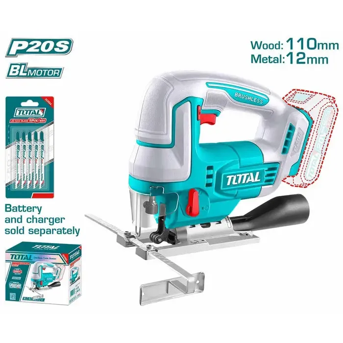 Máy cưa lọng không chổi than dùng pin 20V (không kèm pin & sạc)-TOTAL-TJSLI1008
