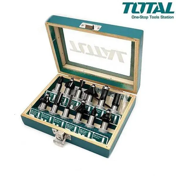 Bộ 12 mũi phay gỗ 1/2'' (12.7mm) -TOTAL-TACSR0102121