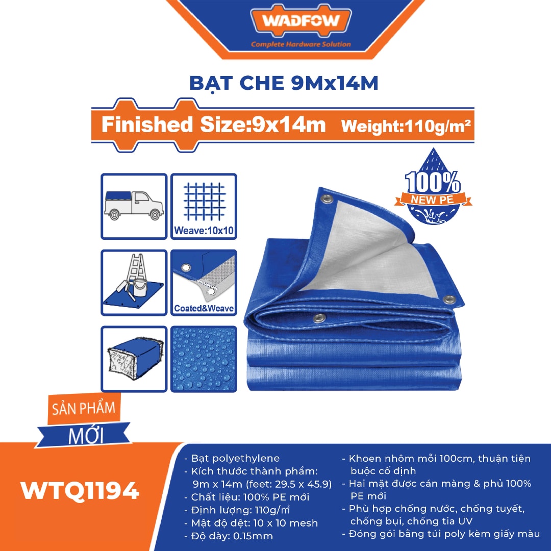 Bạt che 9mx14m-Wadfow-WTQ1194