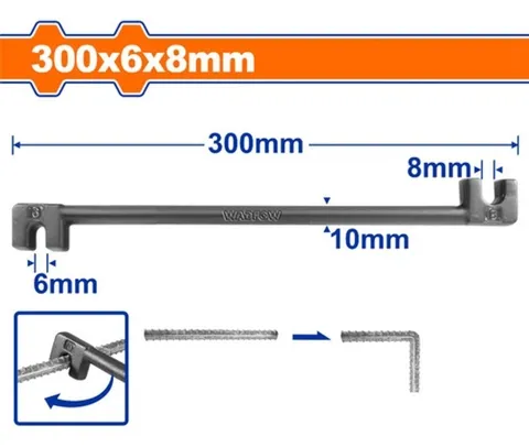 Vam càng cua uốn sắt 6x8mm-Wadfow WQB3330
