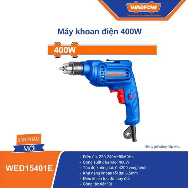 Máy khoan điện 400W Wadfow WED15401E