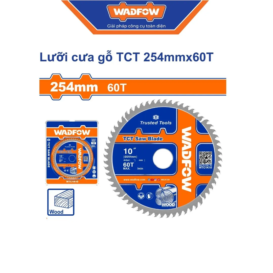 Lưỡi cưa gỗ TCT 254mmx60T WADFOW WTC1K10