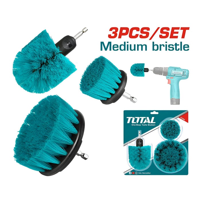 Bộ 3 bàn chải sợi dẻo 360 độ, 3.5 inch và 2 inch-TOTAL-TACM3001