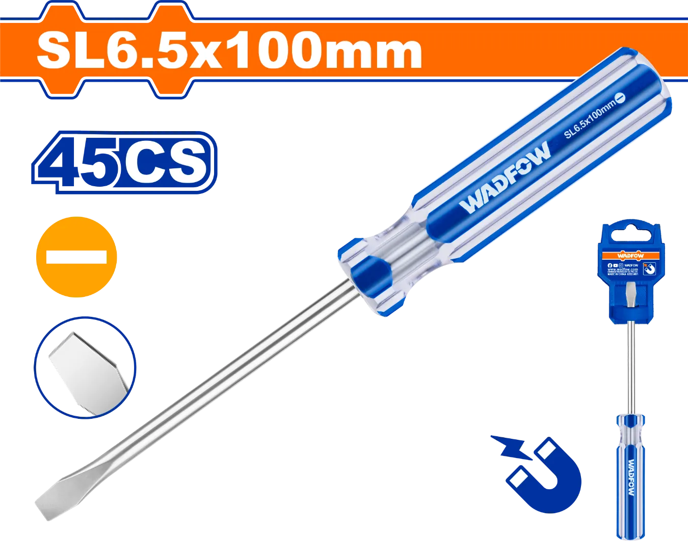 Tua vít dẹp SL6.5x100mm-Wadfow WSD5264