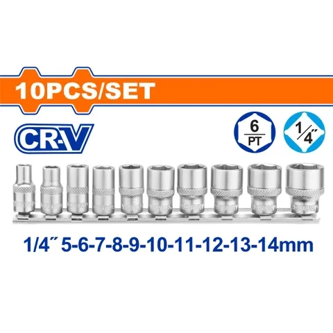 Bộ 10 đầu tuýp 1/4"-Wadfow WST4410