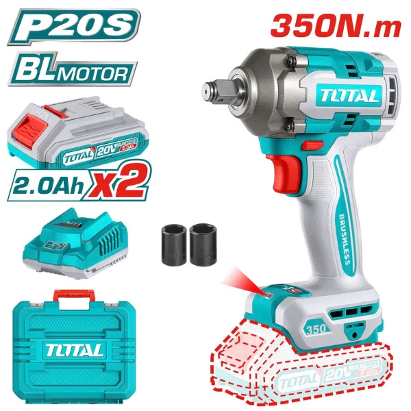 Máy siết buloong không chổi than dùng pin Lithium 20V -TOTAL-TIWLI2035