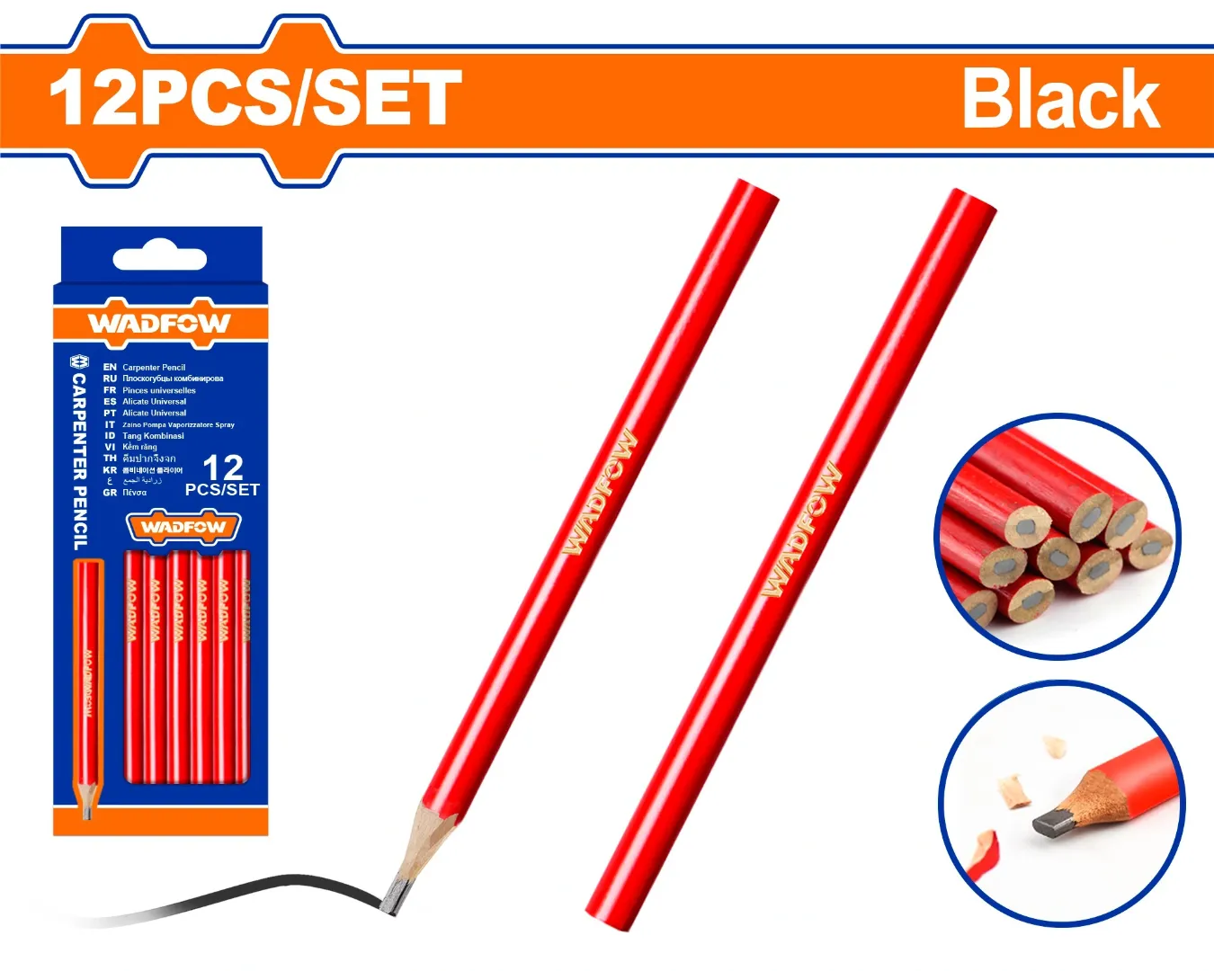 Bộ 12 Bút chì thợ mộc-Wadfow WMQ1512