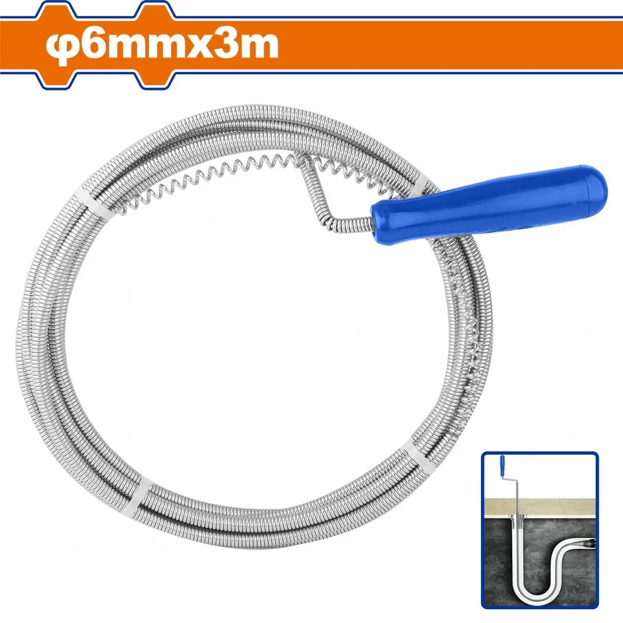 Dụng cụ thông tắc đường ống 6mmx3M-Wadfow WDD2303