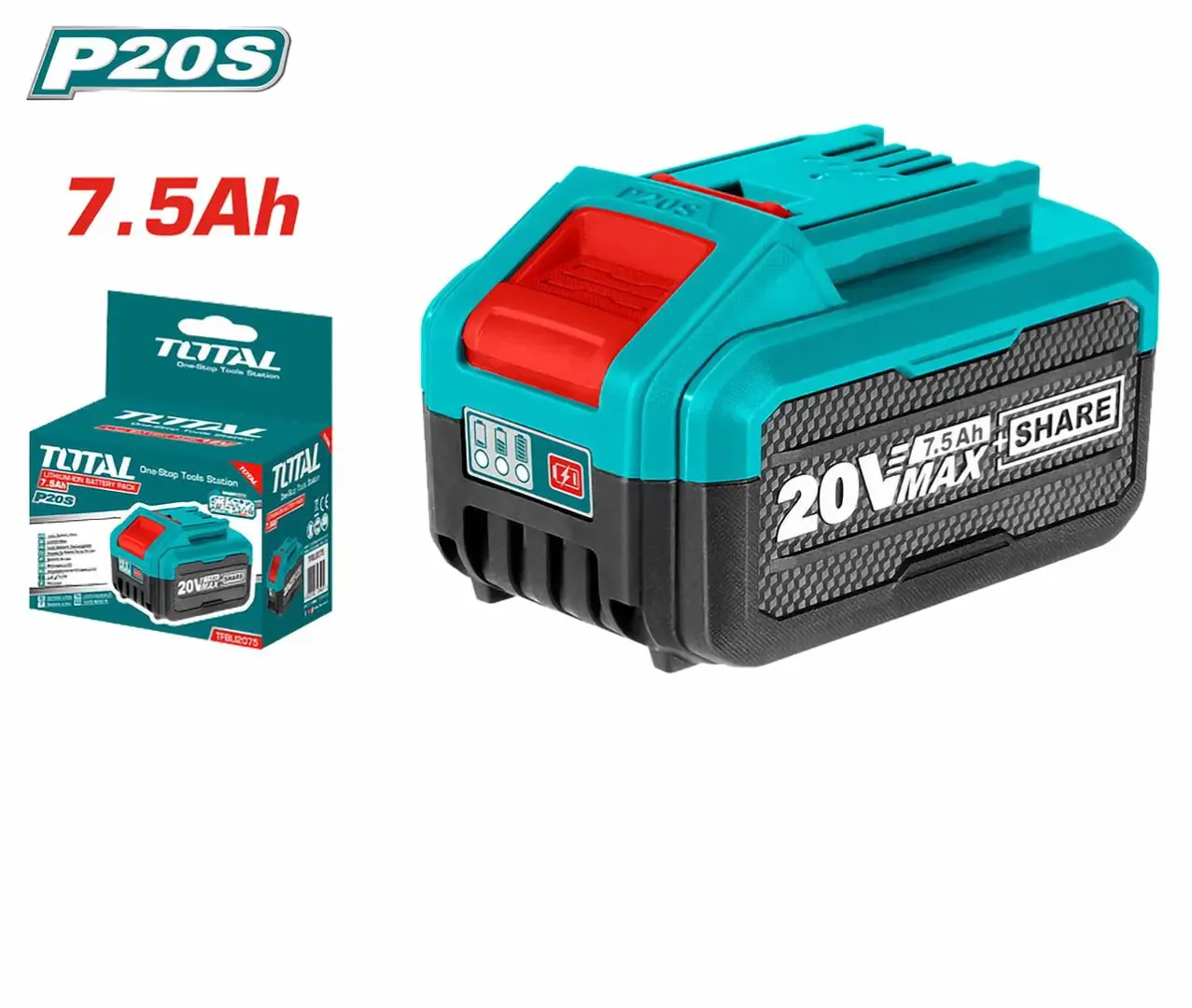 Pin Lithium-ion 20V/ 7.5Ah -TOTAL-TFBLI2075