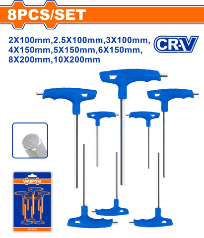 Bộ 8 cờ lê lục giác tay cầm chữ T-Wadfow WHK1481