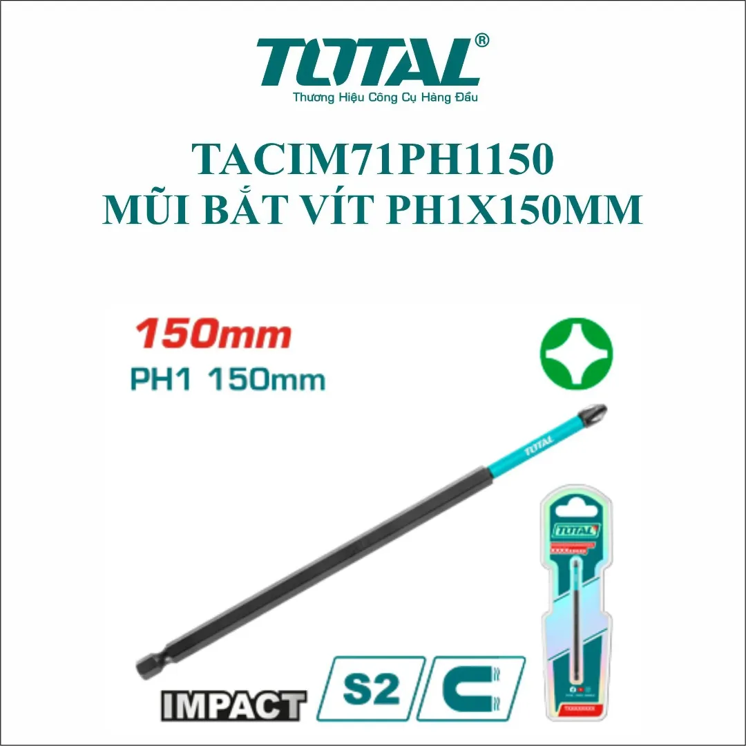 Mũi bắt vít PH1x150mm-TOTAL-TACIM71PH1150