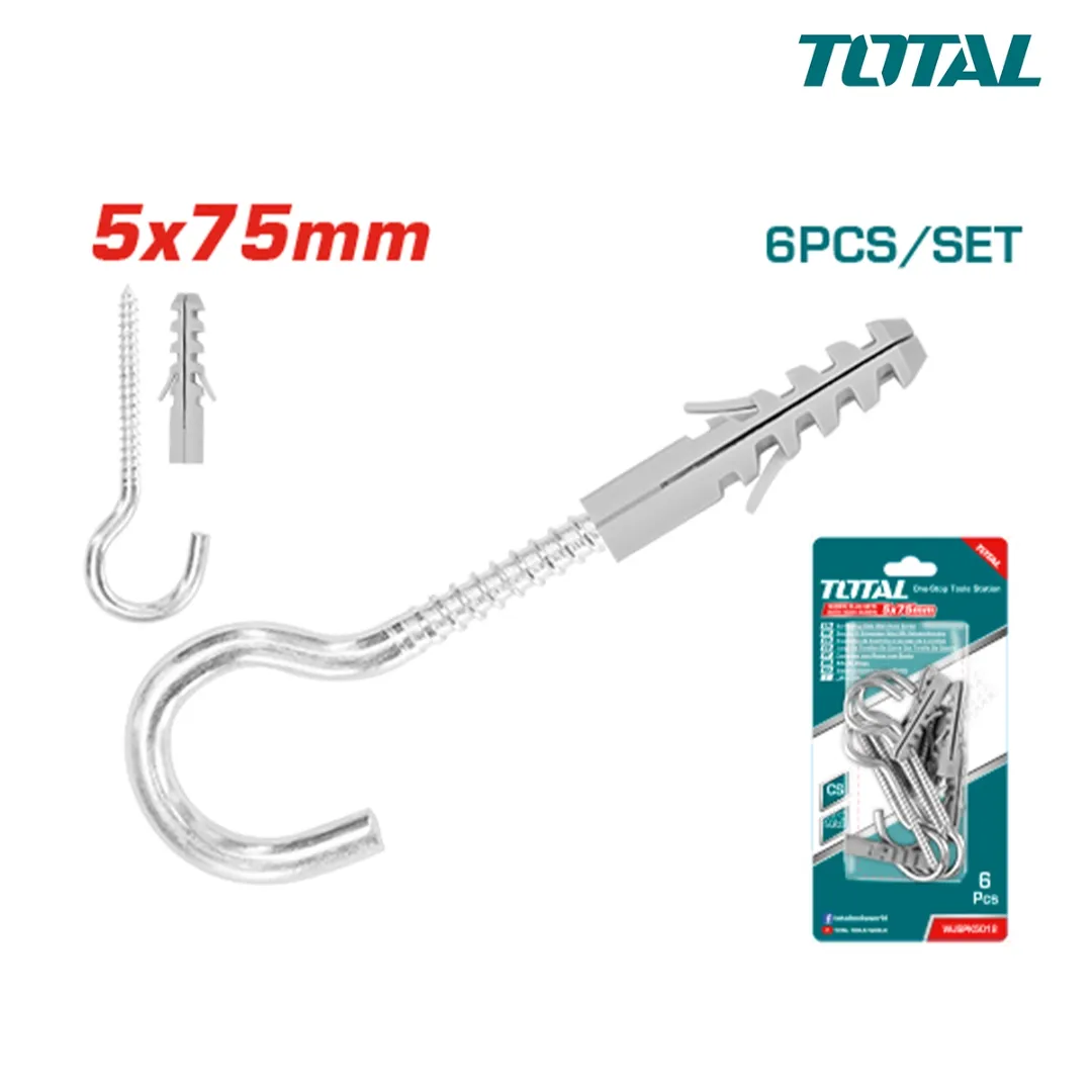 Bộ 6 tắc kê vít móc -TOTAL-WJSPK5012