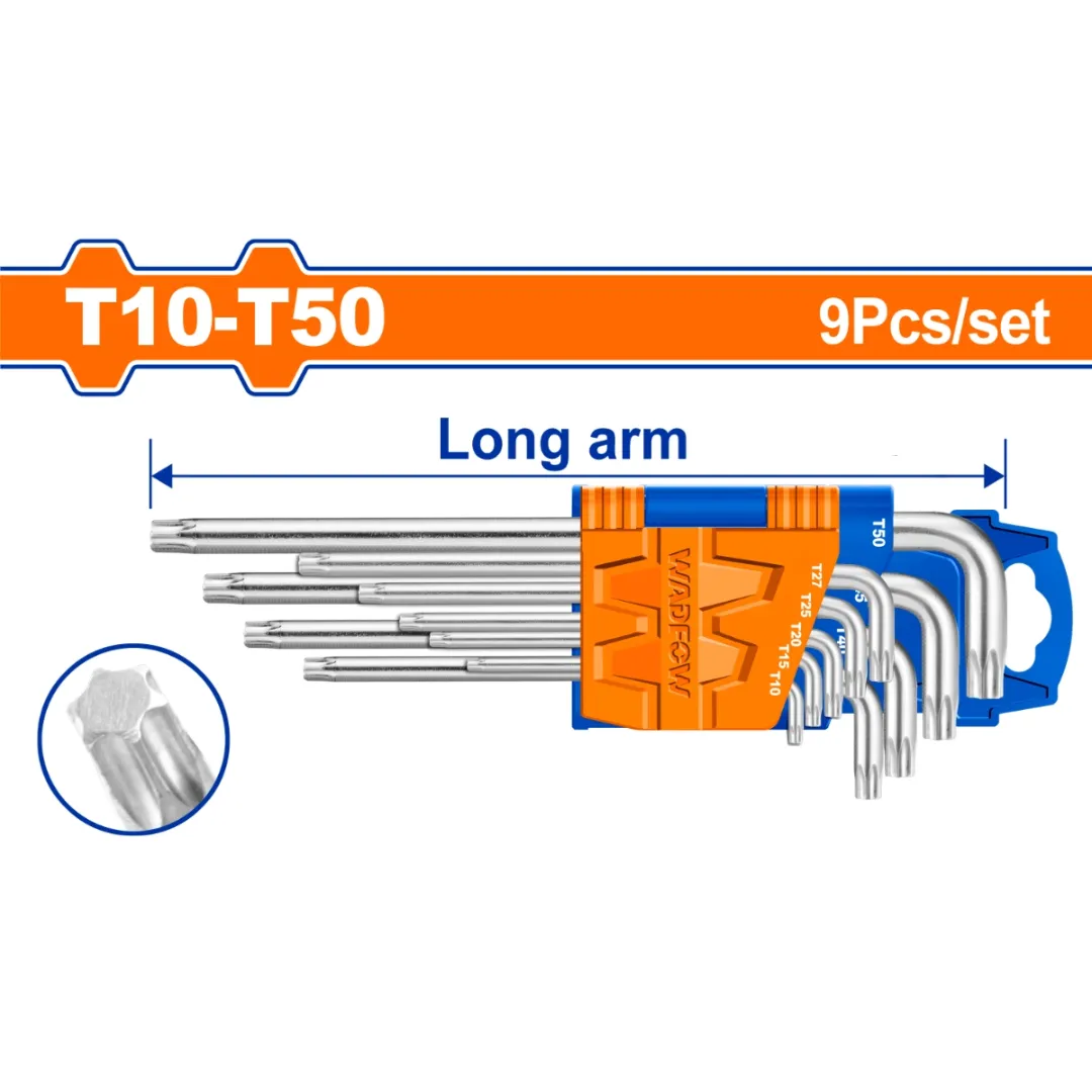 Bộ 9 chìa lục giác sao T10-T50-Wadfow WHK3291