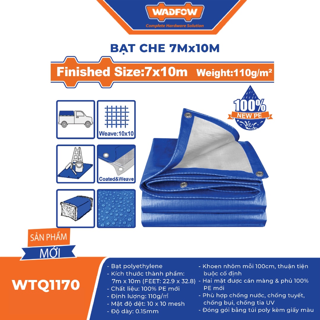 Bạt che 7mx10m-Wadfow-WTQ1170