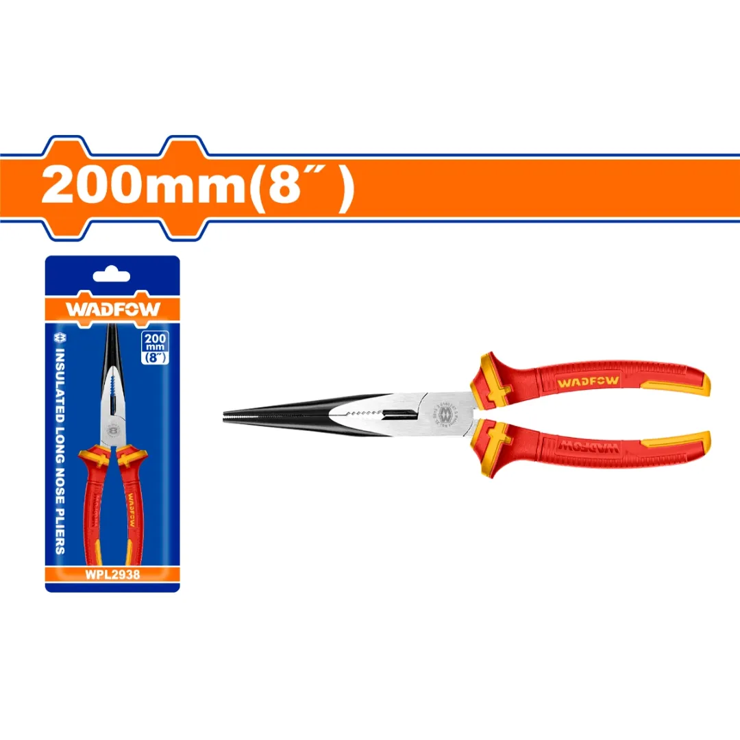kìm mũi dài cách điện 8"-Wadfow WPL2938