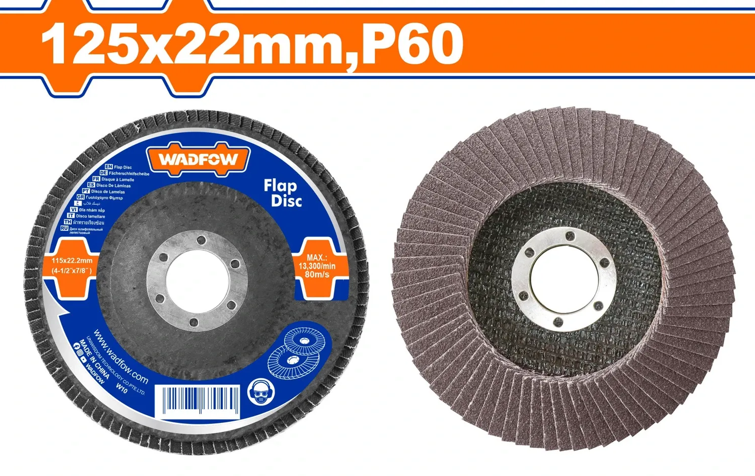 Nhám xếp nâu 125x22mm, P60 WADFOW WYL2302