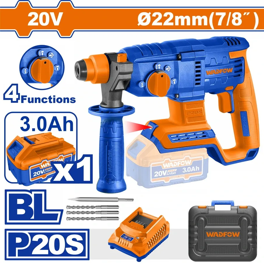 Máy khoan đục bê tông dùng pin 20V-22mm Wadfow  WLM1522